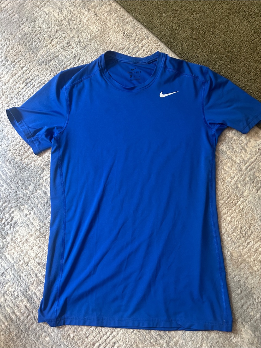 Nike Royal Blue Short Sleeve Dri-FIT Athletic Tee with White Swoosh